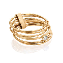 Load image into Gallery viewer, 14kt Gold 1/15 ct tw Italian Style Ring F VS Diamonds