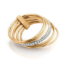 Load image into Gallery viewer, 14kt Gold 1/8 ct tw Italian Style Ring F VS Diamonds