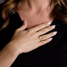 Load image into Gallery viewer, 14kt Gold 1/8 ct tw Ring F VS Diamonds Rose Quartz Center
