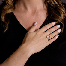 Load image into Gallery viewer, 14kt Gold 1/5 ct tw Ring F VS Diamonds Rose Quartz Center