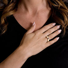 Load image into Gallery viewer, 14kt Gold 18kt gold Italian Style Ring F VS Diamonds