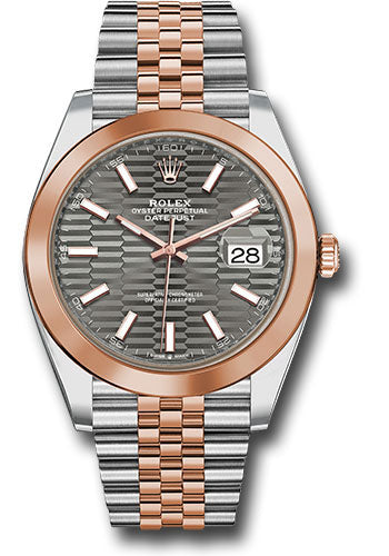 Rolex Steel and Everose Gold Rolesor Datejust 41 Watch 126301 slflmij