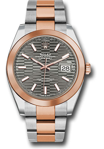 Rolex Steel and Everose Gold Rolesor Datejust 41 Watch 126301 slflmio