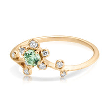 Load image into Gallery viewer, 1/6 ct Italian Style Ring F VS Diamonds Tourmaline Center
